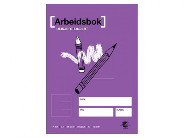 Arbeidsbok A4 80G 17Mm Ulinjert/Linjert (20 stk)