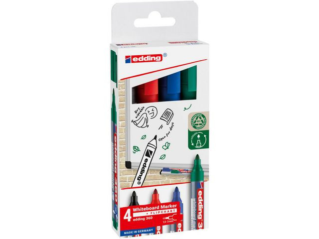 BildeWhiteboardpenn Edding 360 Ass (4 stk)