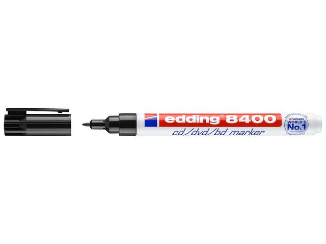 BildeMerkepenn Edding 8400 Cd/Dvd Sort (10 stk)