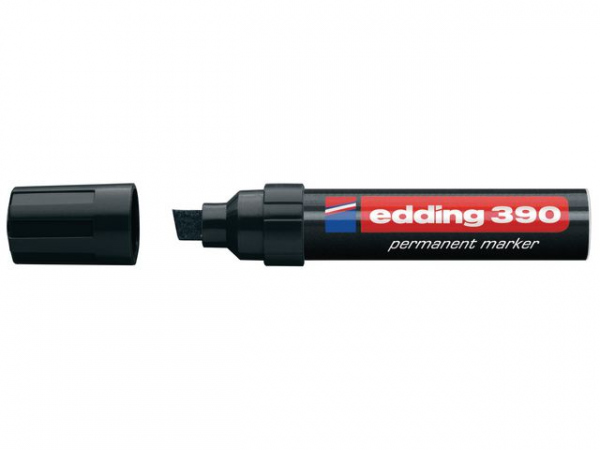 Merkepenn Edding 390 Skrå Sort (10 stk)
