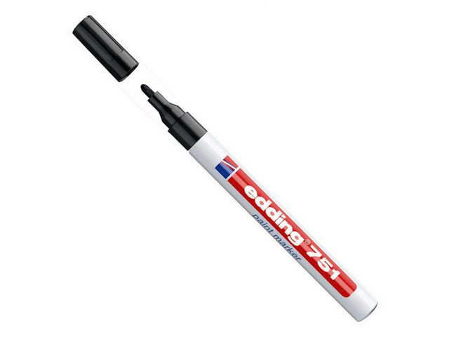 BildePaintmarker Edding 751 Sort (10 stk)