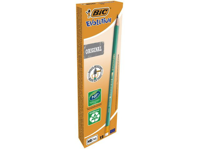 BildeBlyant Bic Ecolution 655 Hb M/Viskelær (12 stk)