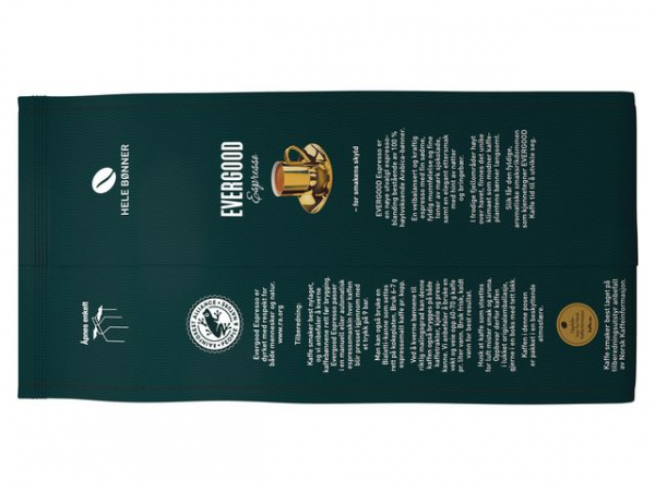 Kaffe Evergood Espresso Hele Bønner 500G (6 poser)