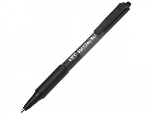 Kulepenn Bic Softfeel Clic Grip M Sort (12 stk)