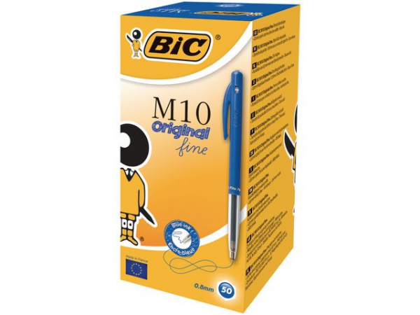 Kulepenn Bic M10 Clic F Blå (50 stk)
