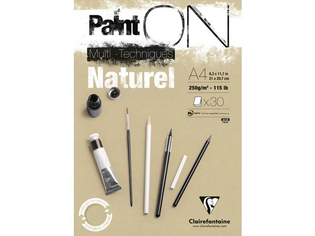 BildeTegnepapir Clairefontaine Natural Papir (4 stk)