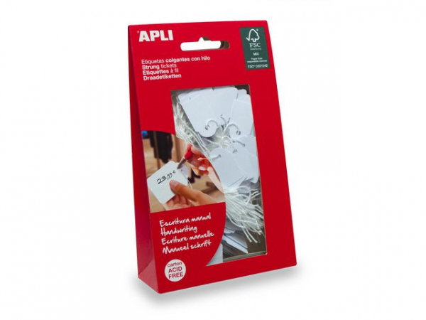 Prislapp Med Tråd Apli 28X43Mm (100 stk)