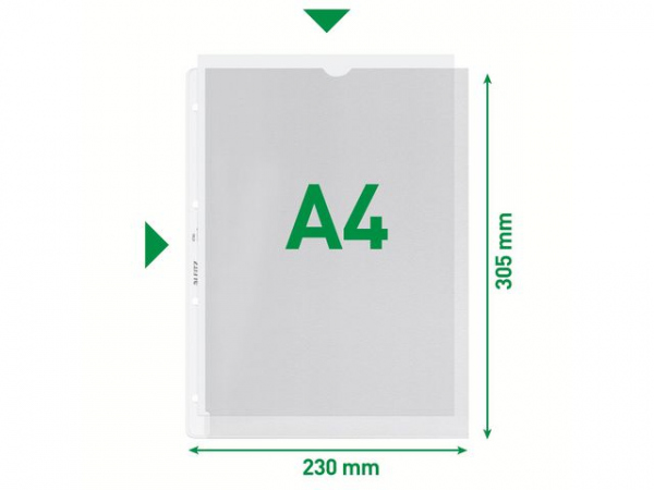 Plastlomme Leitz A4 Topp/Vens 130My (100 stk)
