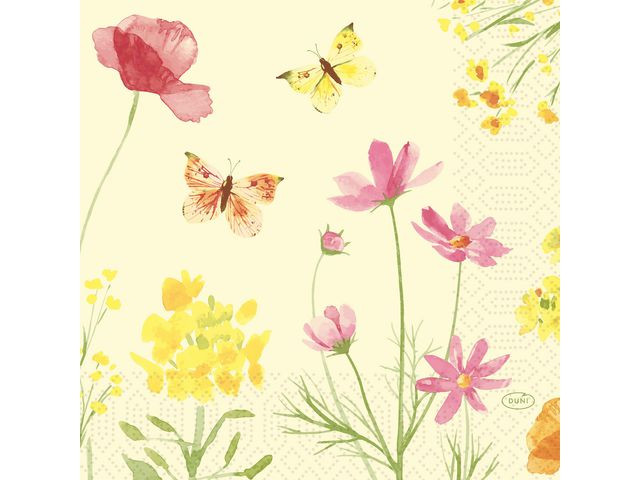 BildeServiett Duni 3L 33Cm Poppy Field (50 stk/pk, 10 pakker)
