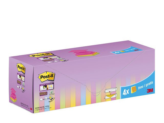 BildeNotatblokk Post-It Sszn 76X76 Ass (24 stk)