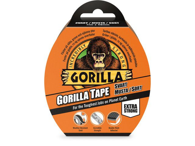 BildeLerretstape Gorilla Sort 11M
