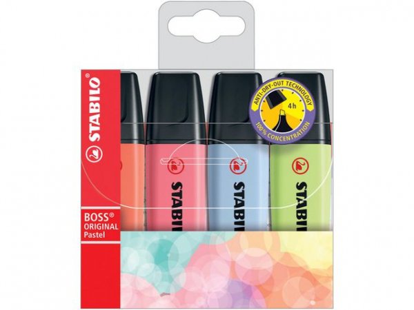 Tekstmarker Stabilo Boss Pastell (4 stk)