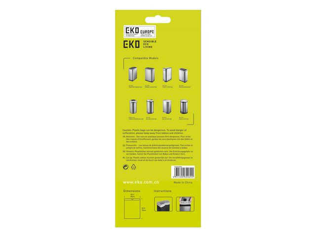 BildeAvfallspose Eko F 65X75 40-60L Hvit (12 stk)
