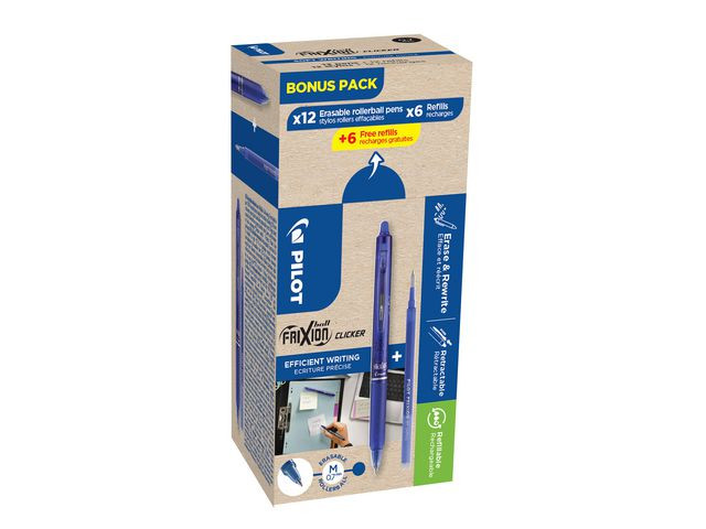 BildeRollerpenn Pilot Frixion Cli 07Bl(12+12)