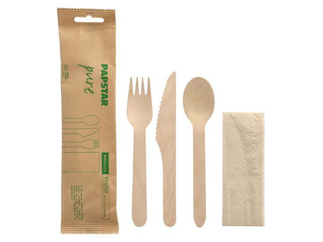 BildeBestikkpose Pure 3 Deler M/Serviett (50 stk/pk, 10 pakker)