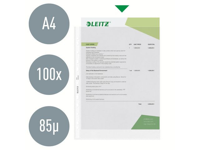 BildePlastlomme Leitz A4 Topp 85My (100 stk)