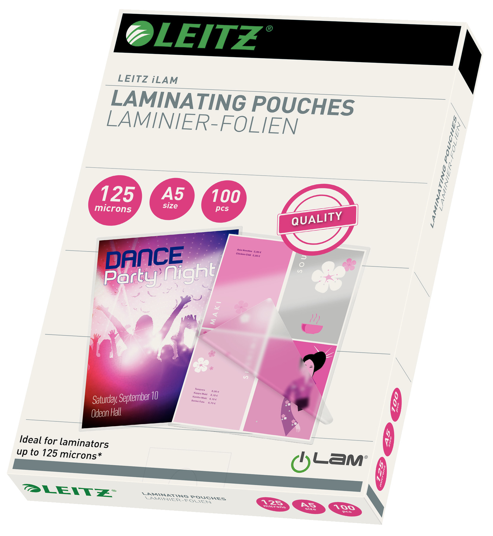 BildeLamineringslomme Leitz A5 125My (100 stk)