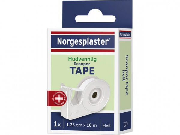 Tape Scanpor 1,25Cmx10M Hvit (10 stk)