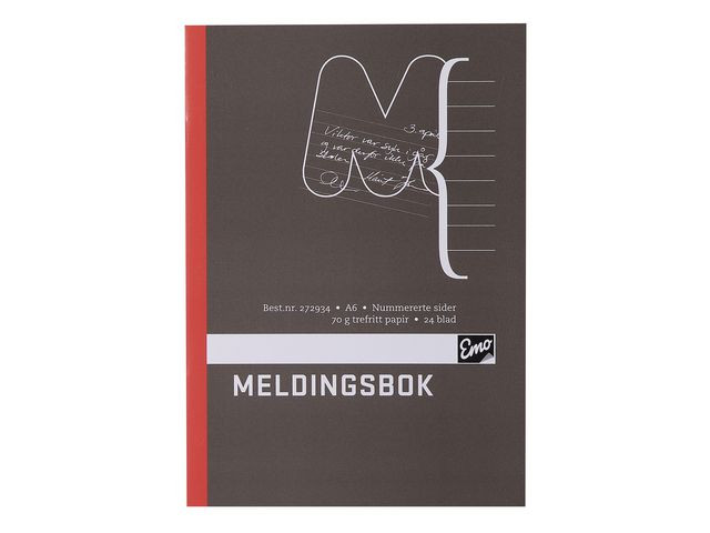BildeMeldingsbok Emo A6 Paginert 48 Sider (25 stk)