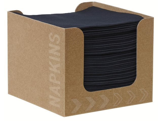 BildeServiett Dunisoft 20Cm Sort M/Disp (50 stk/pk, 24 pakker)