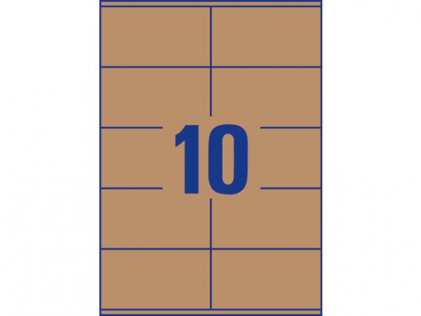 Etikett Avery 105X57Mm Brun (250 stk)
