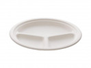 Tallerken Bagasse 26Cm 3Rom Hvit (50 stk)
