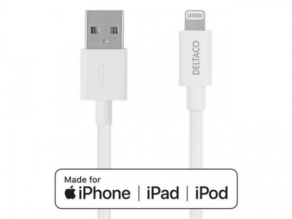 Kabel Deltaco Usb-A Til Lightning, 2M