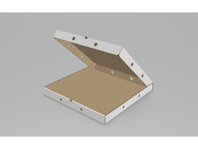 BildePizzaeske 40X40X3,8Cm Hvit/Brun (50 stk)