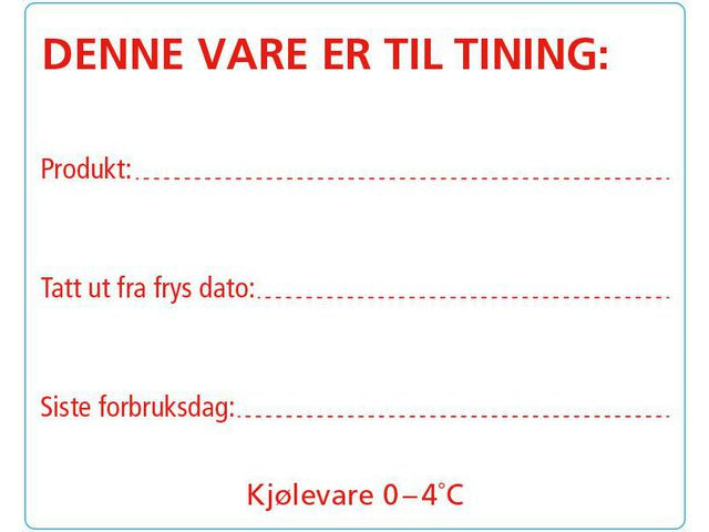 BildeEtikett Vare Til Tining 102X128Mm 500Stk (8 ruller)