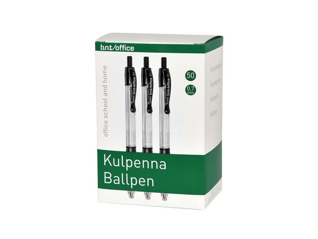 BildeKulepenn B.n.t 0,7Mm Sort (50 stk)