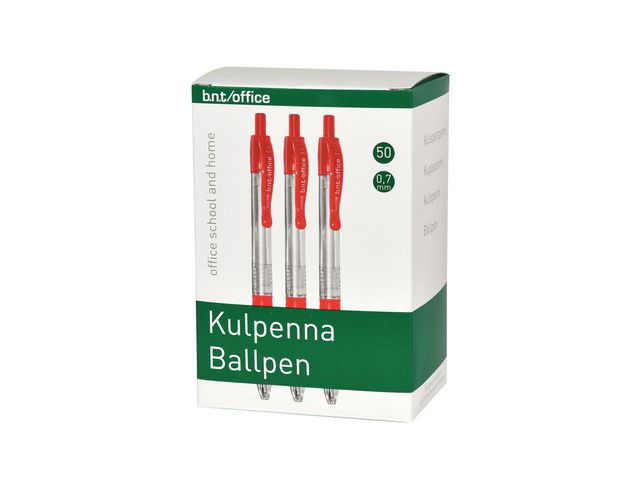 BildeKulepenn B.n.t 0,7Mm Rød (50 stk)