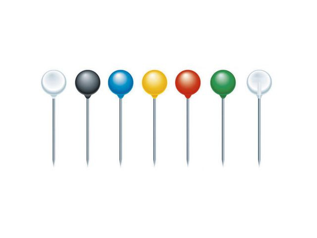 BildeKartnåler Exacompta 15X4Mm Ass (100 stk)