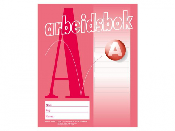 Arbeidsbok 17X21 80G 31Mm 8:10:8 Hj.linj (20 stk)