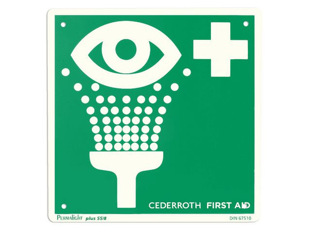 BildeSkilt Cederroth Øyedusj 20X20Cm Grønn