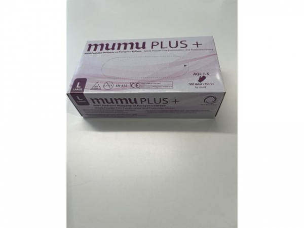 Hanske Mumu Nitril Pud.fri L (100 stk)