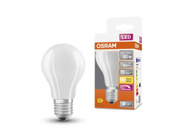 Lyspære Osram Led 7W/827 Dim Frost E27