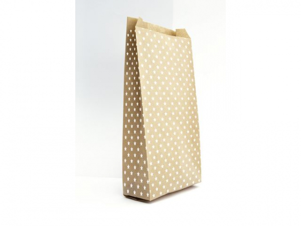 Papirpose 15X31X6Cm Kraft M/Stjerne (50 stk)