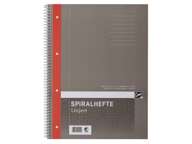 BildeSpiralhefte Emo A4 70G 80 Blad Linjer (5 stk)