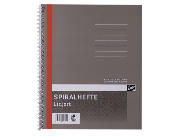 BildeSpiralhefte Emo 17X21Cm 70G 50Bl Linjer (10 stk)