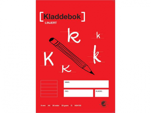 Kladdebok A4 55G 50Bl 9Mm Linjer (10 stk)