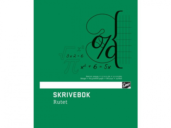 Skrivebok Emo 17X21 80G 24Bl 5X10 Rute (20 stk)