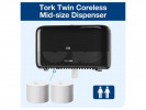 Dispenser Tork Twin Toalettpapir T7 Sort