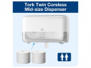 Dispenser Tork Twin Toalettpapir T7 Hvit