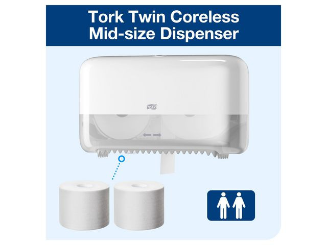 BildeDispenser Tork Twin Toalettpapir T7 Hvit