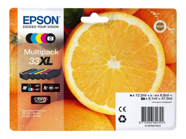 EPSON Ink C13T33574011 33XL Multipack Oranges