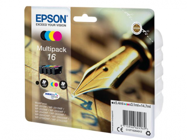 Blekk Epson 16 C13T16264012 Cmyk (4 stk)