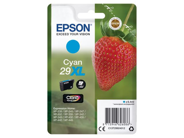 BildeEPSON Ink C13T29924012 29XL Cyan Strawberry
