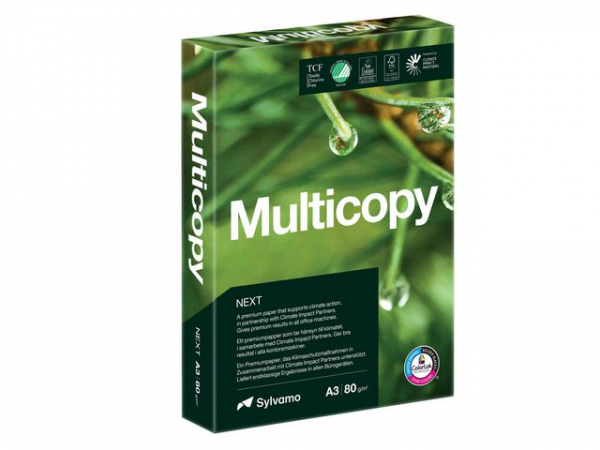 Kopipapir Multicopy Zero A3 80G (500 ark/pk, 5 pakker)