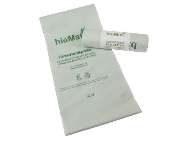 BildeBiosekk Biomat Knyte Sterk 22My 80L (10 stk/rull, 10 ruller)