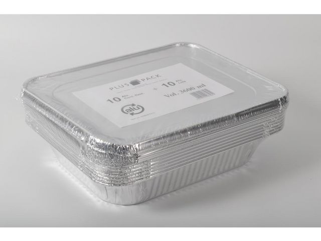 BildeAluminiumsform M/Lokk Rekt 3600Ml (10 stk)